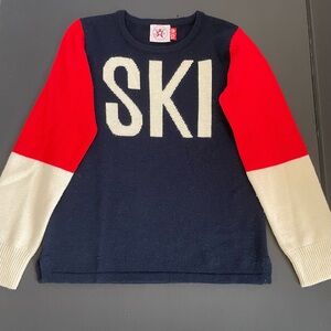 Perfect Moment Ski Pullover Sweater Merino Wool Size 10 Youth Blue Red White